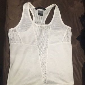 Nike white see though shirt